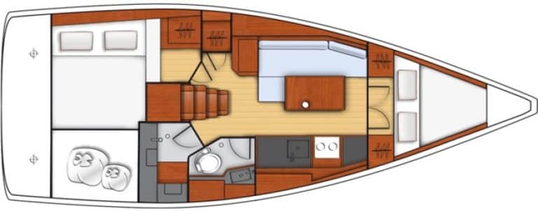 oceanis 35.1 plan 2 cabine