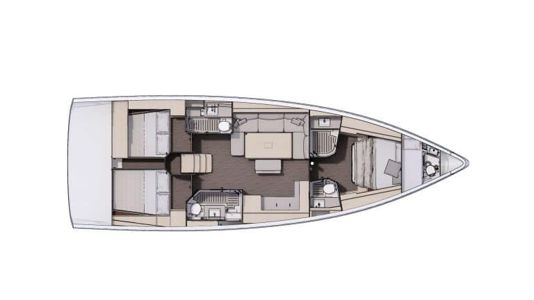 Plan Aménagement 2 - 3 cabines, 3 salles d'eau