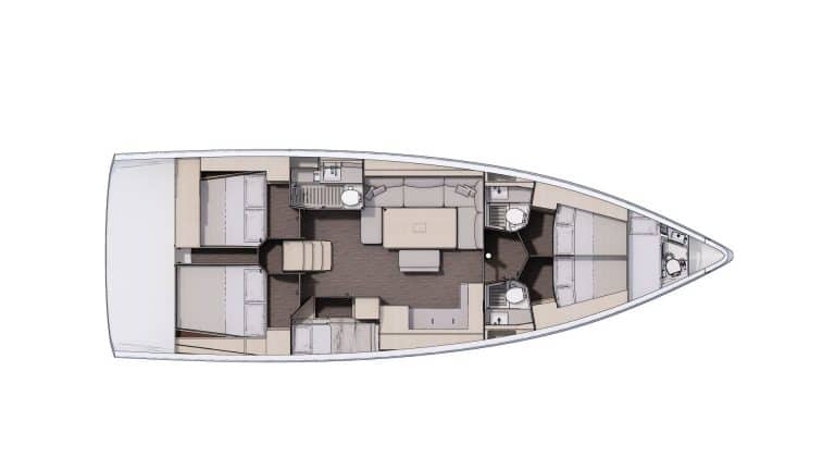 Plan Aménagement 3 - 4 cabines, 3 salles d'eau