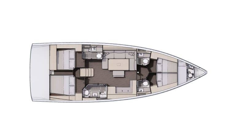 Plan Aménagement 4 - 4 cabines, 4 salles d'eau