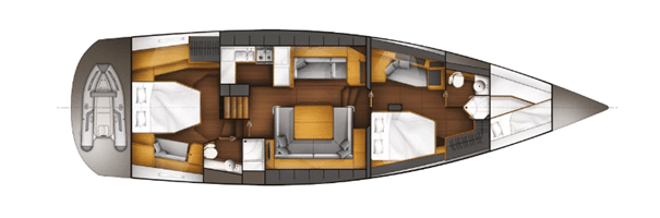 pilot saloon 58 plan 2 cabines