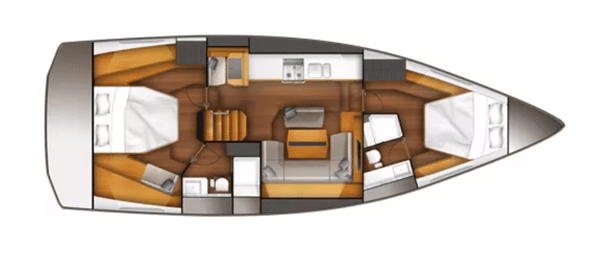Plan Wauquiez Pilot Saloon 42 en version 2 cabines