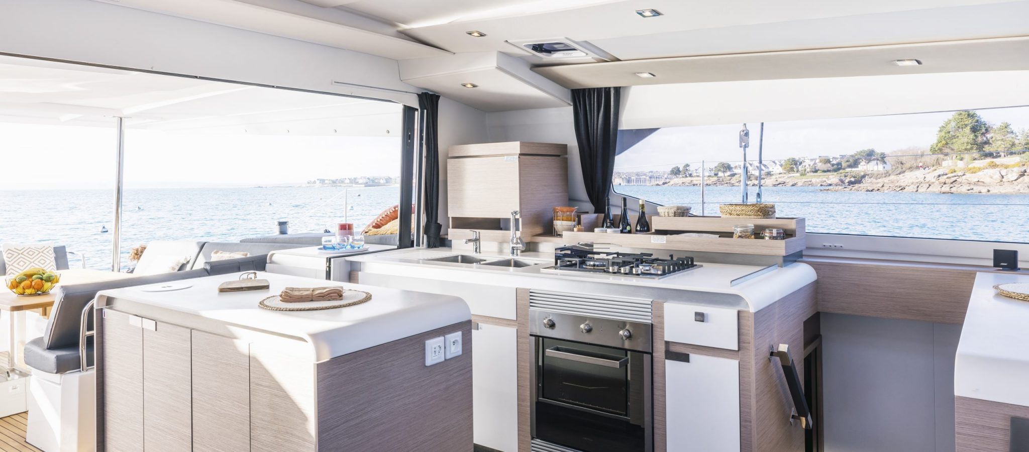Fountaine Pajot shipyard, the new Fountaine Pajot 51, south Brittany on march 7, 2022, photo © Jean-Marie LIOT - www.jmliot.com