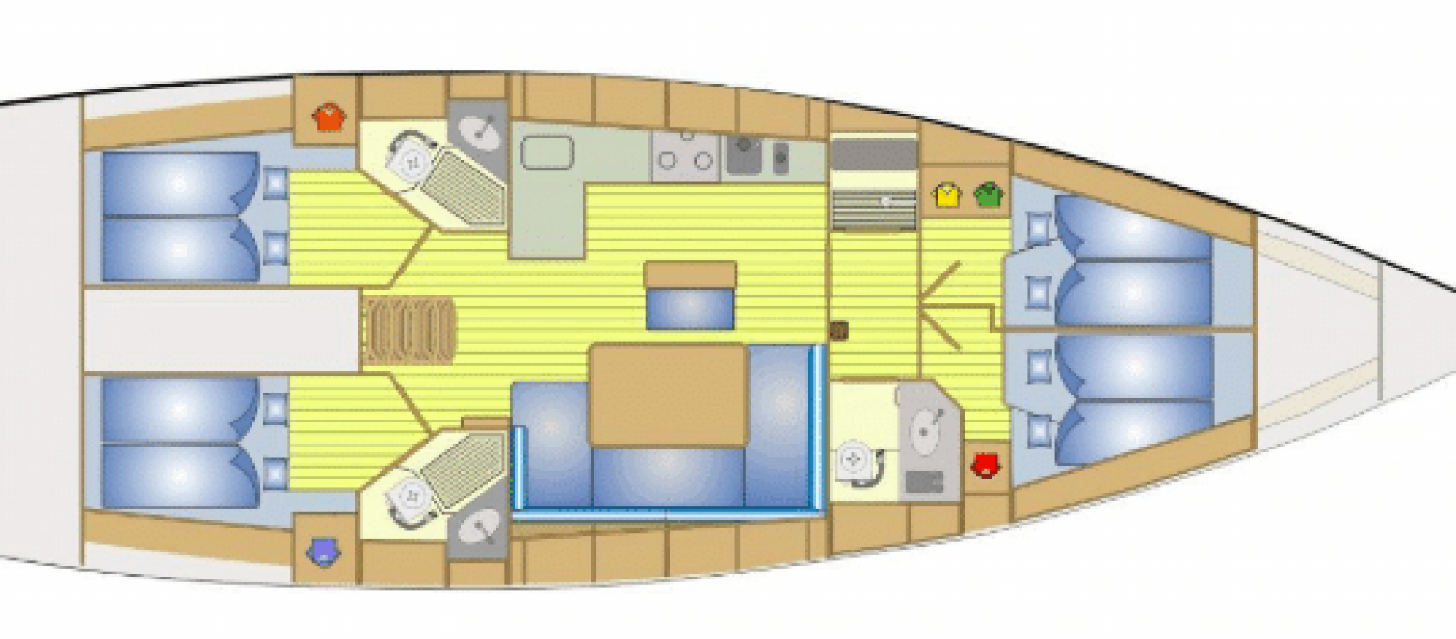 Bavaria 46 cruiser plan 4 cabines
