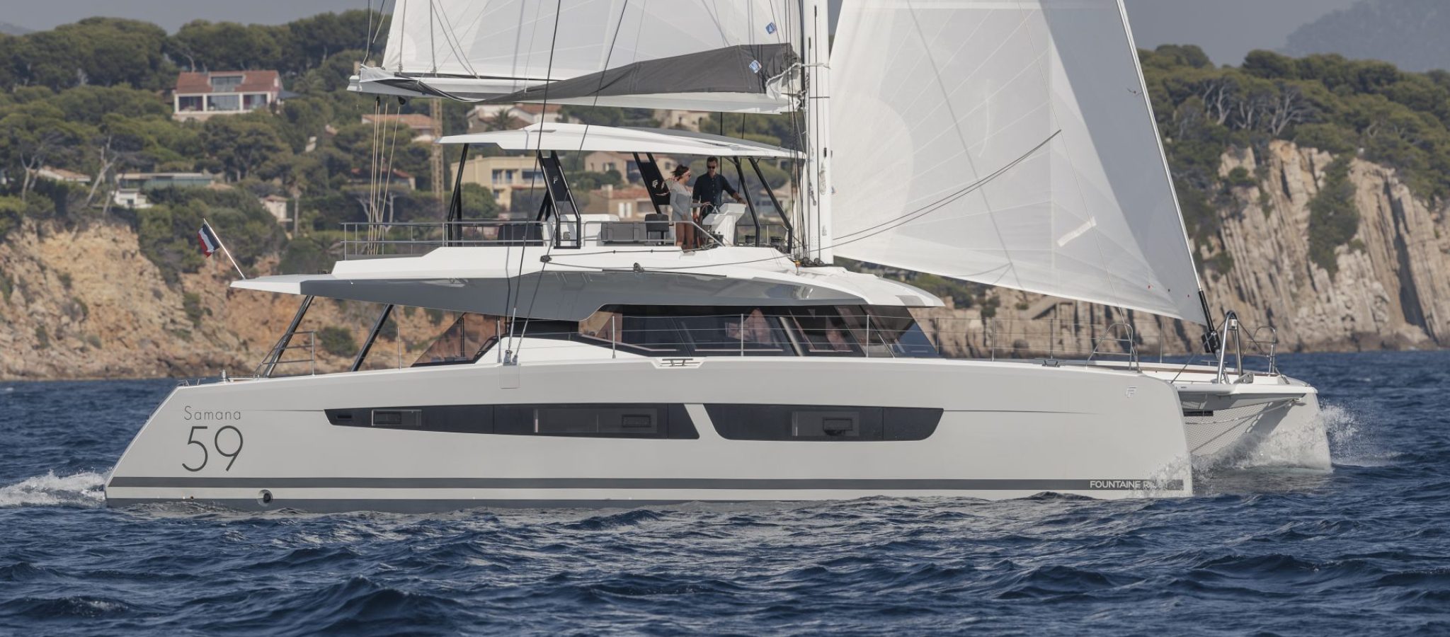 Catamaran de luxe Samana 59 Fountaine Pajot en navigation