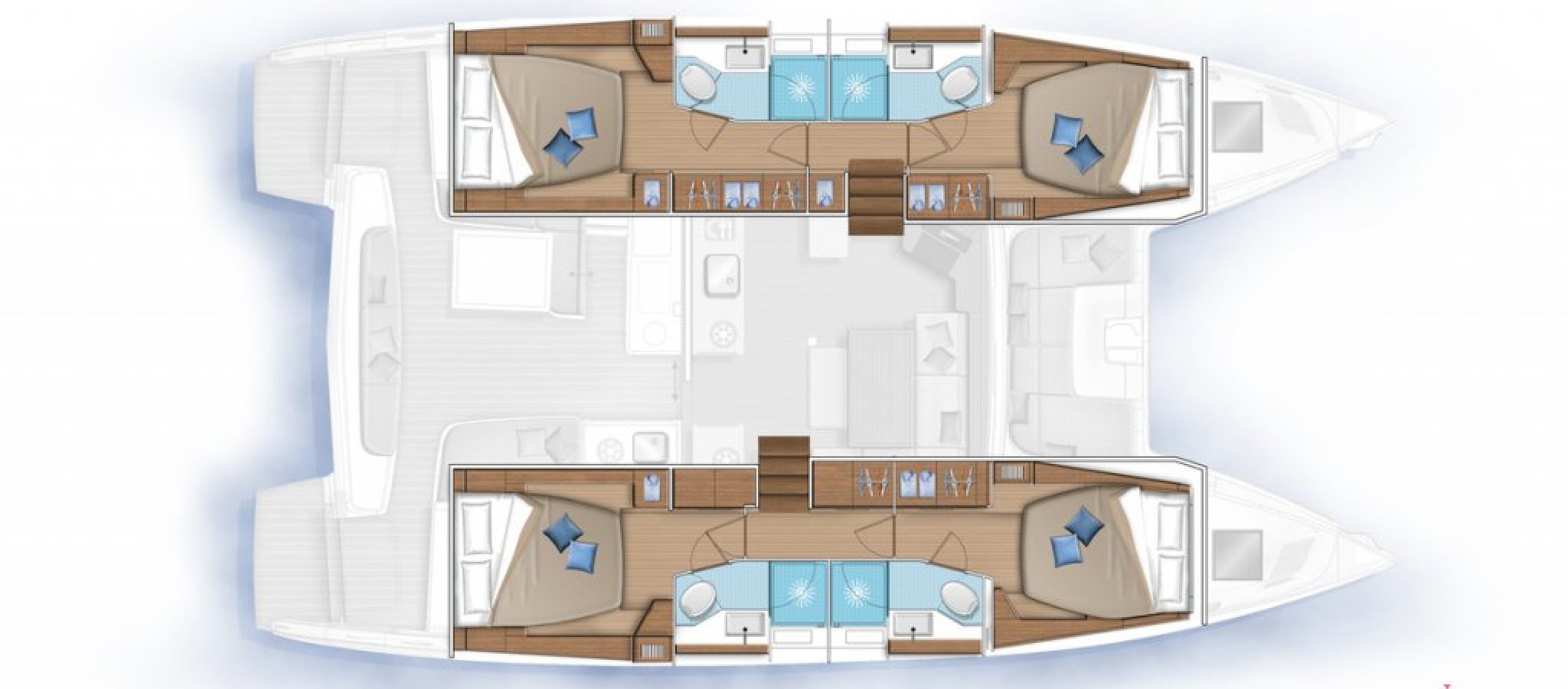 Lagoon 46 plan 4 cabines