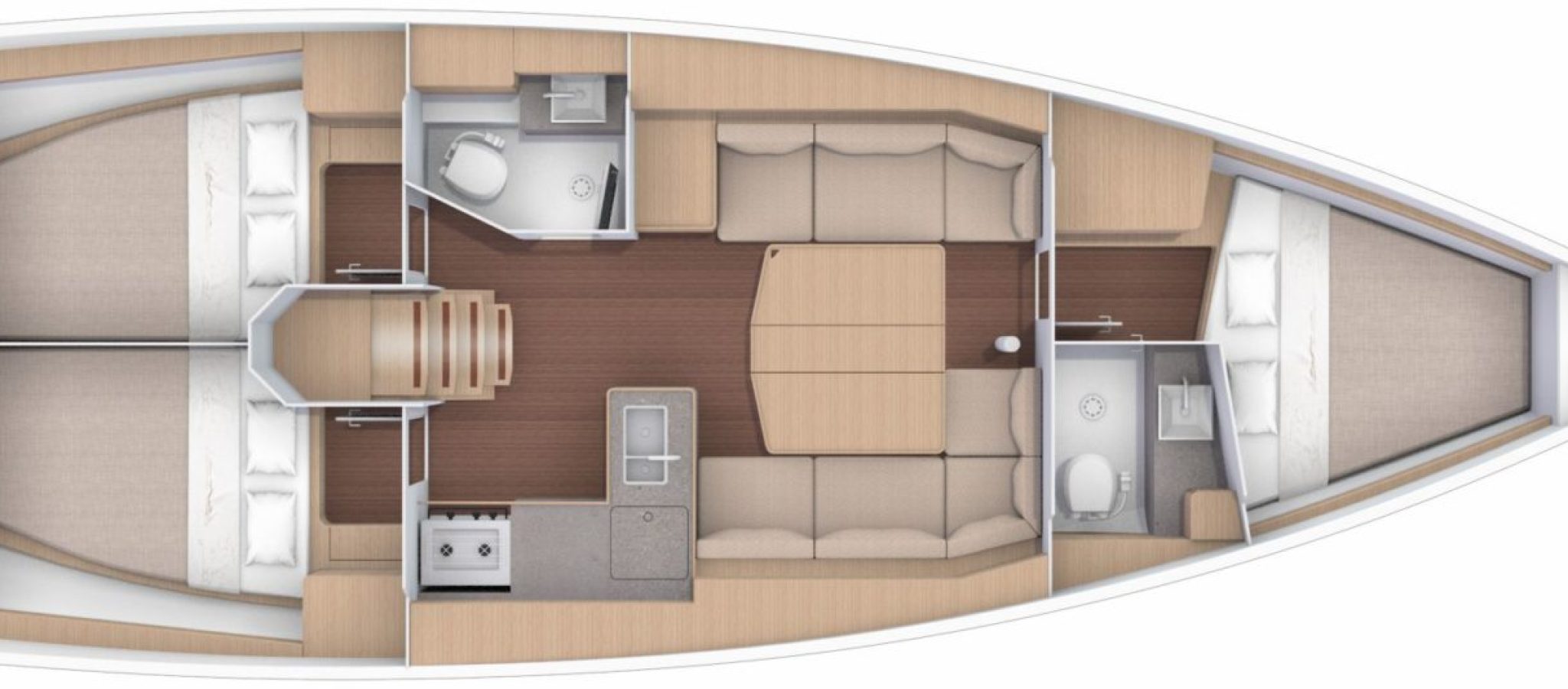 Location voilier Dufour 390GL plan 3 cabines