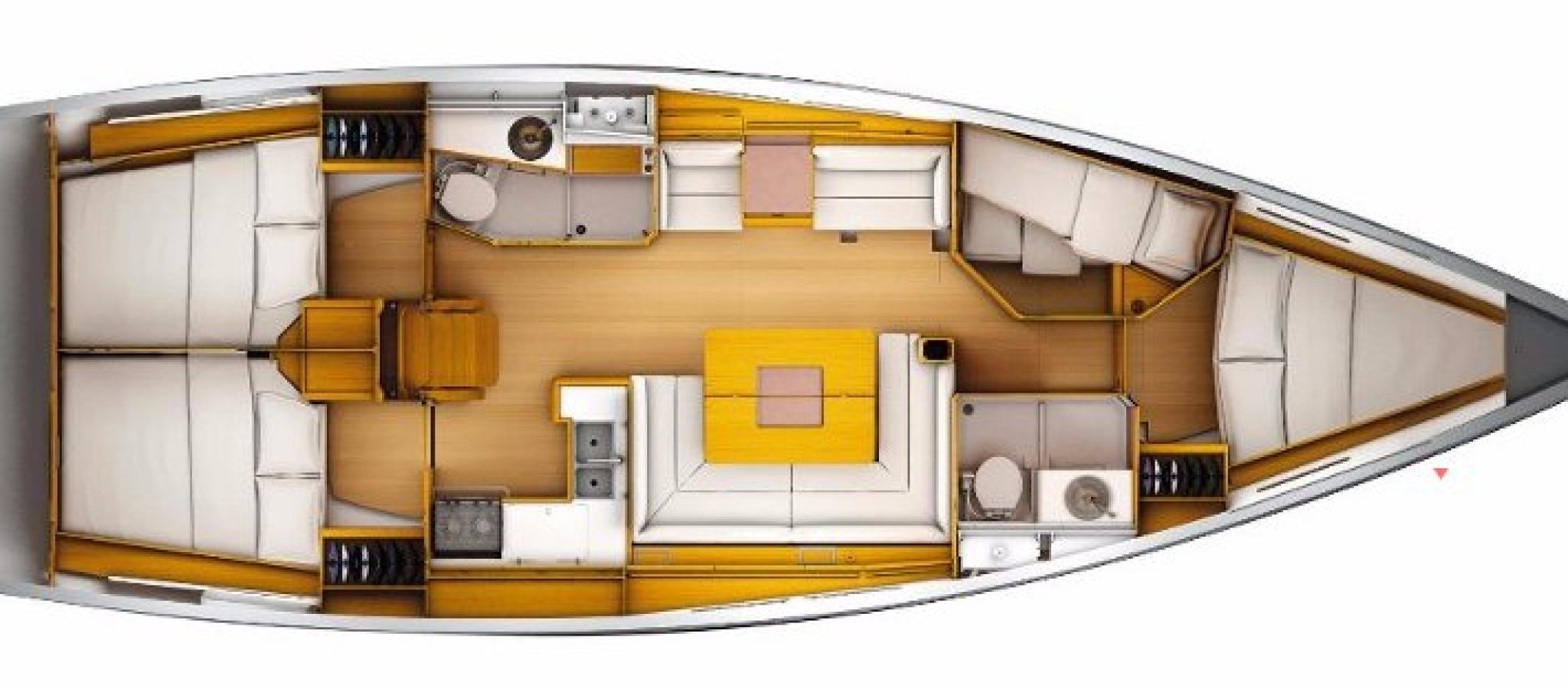 Sun Odyssey 449 plan 4 cabines